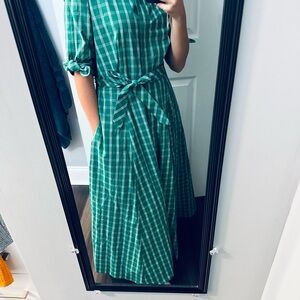 Calvin Klein Green Checkered Dress